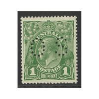 Australia KGV Stamps No WMK 1d Green Perf OS SG O86 (BW 79Ba) MUH