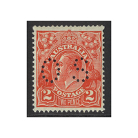Australia KGV Stamps Small Multi WMK p13½x12½ 2d Scarlet Die II Perf OS SG O104 (BW 96Ab) MUH