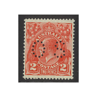Australia KGV Stamps Small Multi WMK p13½x12½ 2d Scarlet Die III Perf OS SG O104a (BW 102Aba) MUH