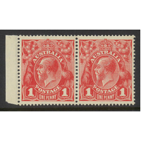 Australia KGV Stamps Single Crown WMK 1d Carmine-Red DieI/II Pair SG21/21d (BW 71(1)ia) MUH