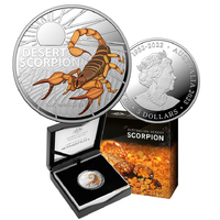 Australia 2023 $5 Australia's Most Dangerous - Desert Scorpion 1oz Coloured Silver Proof Coin