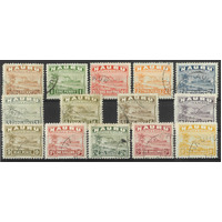 Nauru 1937-48 Ships Shiny Paper Set/14 Stamps to 10/- SG26B/39B Most CTO 18-5