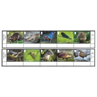 Great Britain 2023 River Wildlife (birds, fish, mammals and insects) Set/10 Stamps MUH