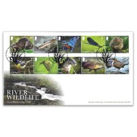 Great Britain 2023 River Wildlife (birds, fish, mammals and insects) 10 Stamps on First Day Cover