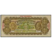 Commonwealth of Australia 1928 Half Sovereign Banknote Riddle / Heathershaw R7 EF