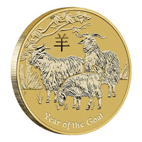 Australia 2015 Year of The Goat $1 One Dollar UNC Coin Carded