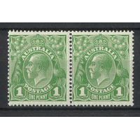 Australia KGV Small Multi WMK p14 1d Green Stamps "Secret Mark" SG86b MLH #1-4C