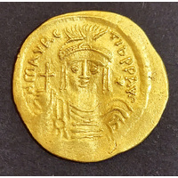 Byzantine Empire Maurice Tiberius 582-602AD AV Solidus 21mm 4.27g MMK Conob, Star(right field) like SB528 Gold Coin Scarce