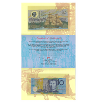 Australia 1988/98 $10 "Premium" Tenth Anniversary of Polymer Banknotes UNC in Folder No.14