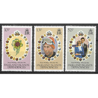 Falkland Islands Dependencies 1981 Royal Wedding Set of 3 Stamps SG95/97 MUH