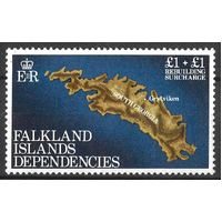 Falkland Islands Dependencies 1982 Rebuilding Fund/Map £1+£1 Single Stamp SG112 MUH