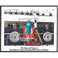 Falkland Islands Dependencies 1985 Life and Times of the Queen Mother £1 Mini Sheet SG133 MUH