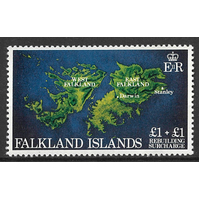 Falkland Islands 1982 Rebuilding Fund/Map £1+£1 Single Stamp SG430 MUH