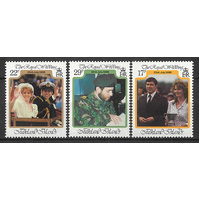 Falkland Islands 1986 Royal Wedding Set of 3 Stamps SG536/38 MUH
