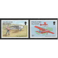 Falkland Islands 1998 Government Air Service 50th Anniv Set/2 Stamps SG823/24 MUH