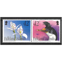 Falkland Islands 2005 Birds/Orchids Reprint Set of 2 Stamps MUH
