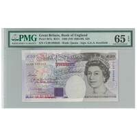 Great Britain 1993 £20 Banknote P387a S/N CL99999949 PMG65 Gem UNC