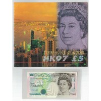 Great Britain 1997 Handing Back of Hong Kong to China £5 Banknote UNC in Folder