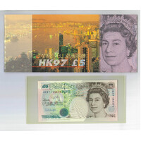 Great Britain 1997 Handing Back of Hong Kong to China £5 Banknote UNC in Booklet