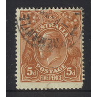 Australia KGV Stamp Single Crown WMK Inverted 5d Orange-Brown BW 123Ca FU 32-6