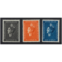 Netherlands 1938 40th Anniversary Reign Set/3 Stamps Scott 209/11 MUH 32-6