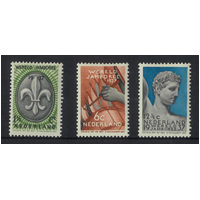 Netherlands 1937 Boy Scouts Set/3 Stamps Scott 206/08 (Michel 301/03) MUH 32-6