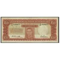 Commonwealth of Australia 1943 £10 Banknote Armitage/Macfarlane Last Prefix V/14 gF #P-21