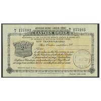 Australian Defence Canteen Order Two Shillings Dated 19.11.44 EF Condition #P-27