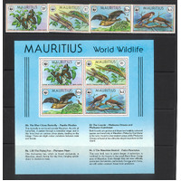 Mauritius 1978 WWF Endangered Species Set/4 Stamps  & 1 Mini Sheet MUH 17-17