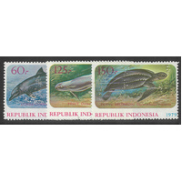 Indonesia 1979 Dolphin & Turtle Set of 3 Stamps Scott 1064/66 Mint Unhinged 11-6