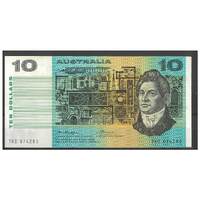 Australia 1976 $10 Banknote Knight/Wheeler Side Thread R306b gVF(stains) #4-52
