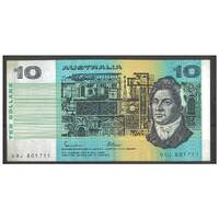 Australia 1985 $10 Banknote Johnston/Fraser Intaglio Printing Missing Error R309 gF #4-59