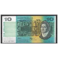 Australia 1989 $10 Banknote Fraser/Higgins R312 aUNC #4-62