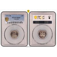 Australia 1916-M Sixpence 6d MS65