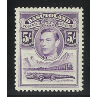 Basutoland 1938 KGVI 5/- Stamp SG27 Mint Lightly Hinged 33-4