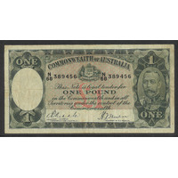 Commonwealth of Australia 1933 £1 Banknote Riddle/Sheehan N68 Prefix R28 gF #P-51