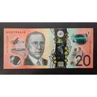 Australia 2019 $20 Polymer Banknote Lowe/Gaetjens First Prefix AA19 R427F UNC #20-71