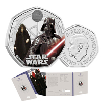 UK 2023 50p Star Wars Darth Vader and Emperor Palpatine Coloured Brilliant Uncirculated Coin