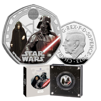 UK 2023 50p Star Wars Darth Vader and Emperor Palpatine Silver Proof Coin