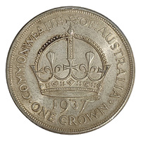 Australia 1937 Crown Coin gVF/aEF Condition