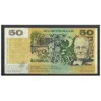 Australia 1975 $50 Banknote Knight/Wheeler Last Prefix YCZ R506bL Side Thread gVG/aF #50-1