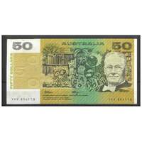Australia 1990 $50 Banknote Fraser/Higgins YYV First Prefix R512F VF+ #50-7