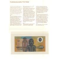 Australia 1988 First Polymer $10 Banknote AA00 Prefix UNC in Folder