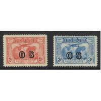 Australia 1931 Kingsford Smith 2d 3d OS ovpt 2 Stamps SG O123/24 MUH #AUBK