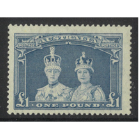 Australia 1949 £1 Robes Single Stamp Thin Paper SG178a Mint Lightly Hinged #AUBK