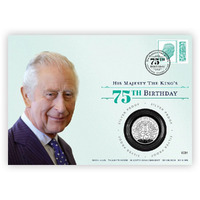 UK 2023 The 75th Birthday of His Majesty King Charles III £5 Silver Proof Coin Cover