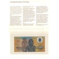 Australia 1988 Bicentennial Aboriginal $10 Polymer Banknote AA Prefix UNC in Folder