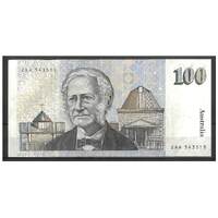 Australia 1984 $100 Banknote Johnston/Stone First Prefix ZAA Scarce R608F VF+ #100-21