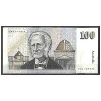 Australia 1984 $100 Banknote Johnston/Stone First Prefix ZAA Scarce R608F EF #100-21