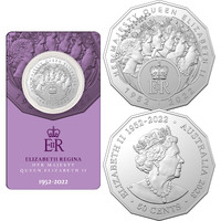 Australia 2023 Elizabeth Regina - Queen Elizabeth II Commemoration 50c UNC Coin in Card
